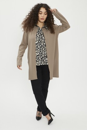 Gilet long beige