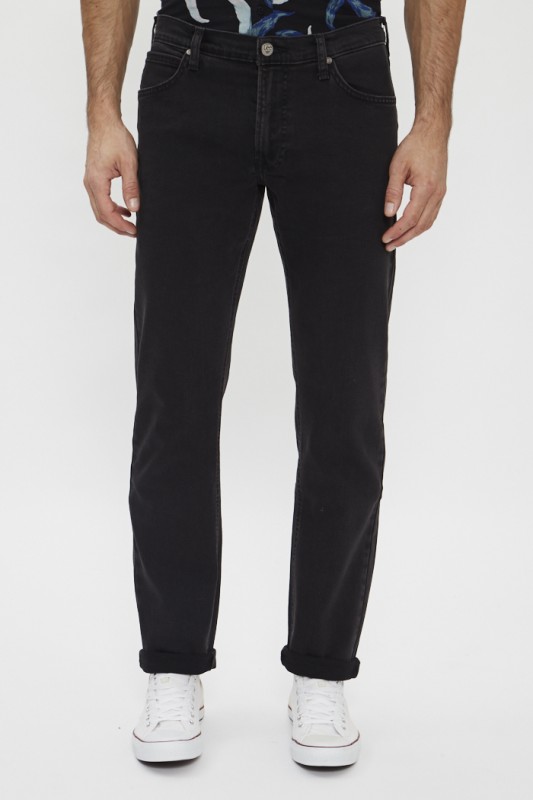 Jean Droit Noir Vintage Années 90 - Taille L - Regular - Coton - État Proche Du Neuf