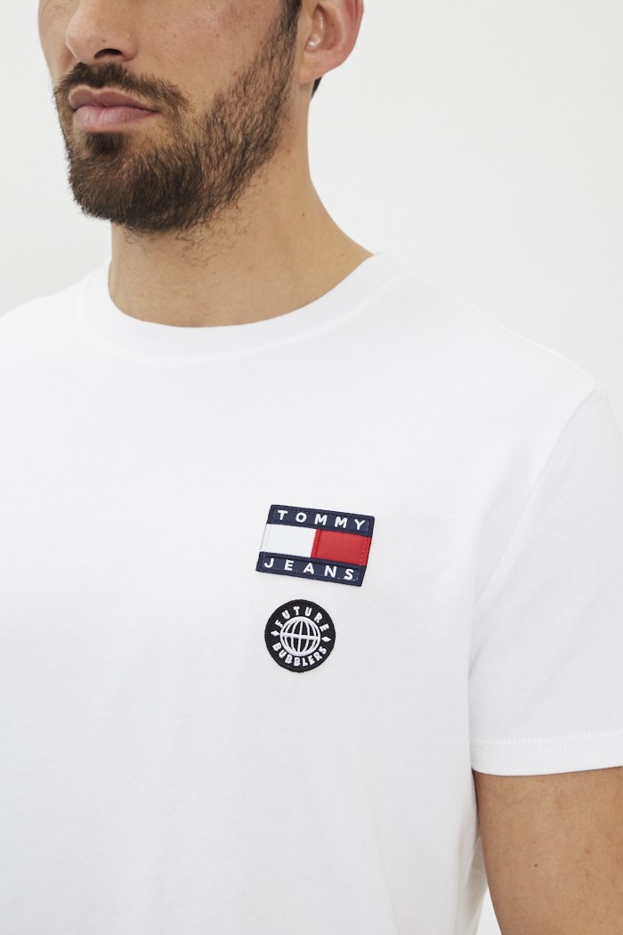 Tommy Hilfiger TOMMY FLAG HILFIGER TEE Blanc - Livraison Gratuite