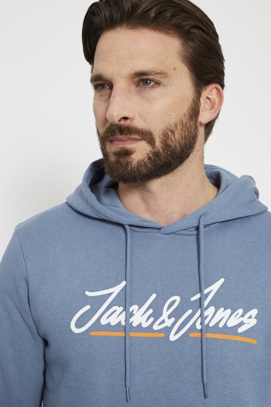 Sweat bleu à capuche