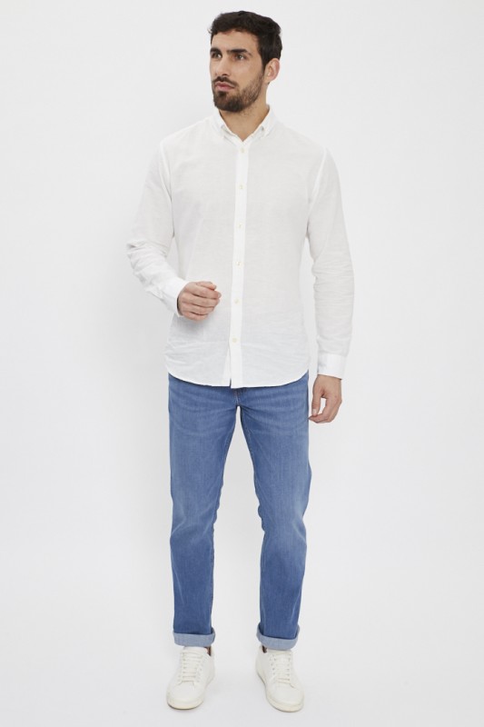 Jeans droit délavé