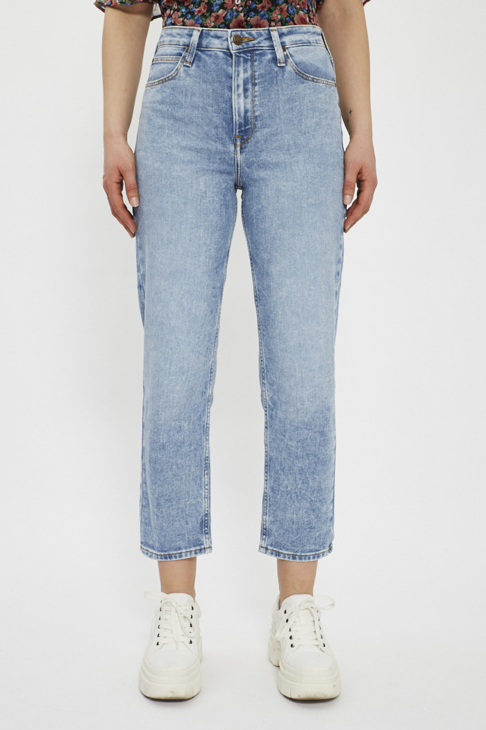 Jean bleu delavé femme deals