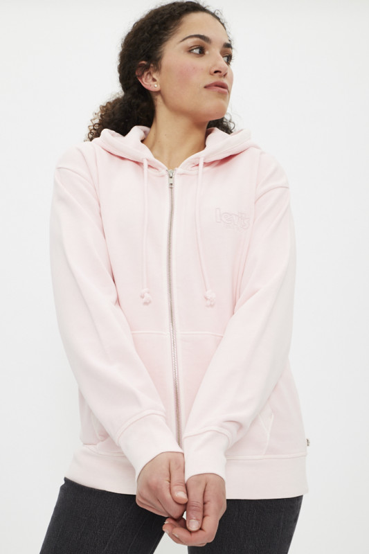 Sweat zippé rose
