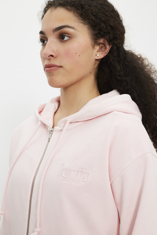 Sweat zippé rose