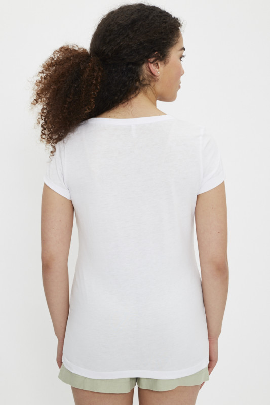 T-shirt blanc col V