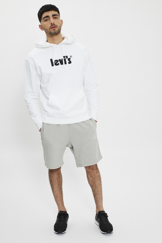 Sweat blanc à capuche