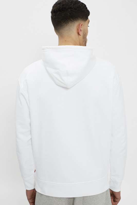 Sweat blanc à capuche