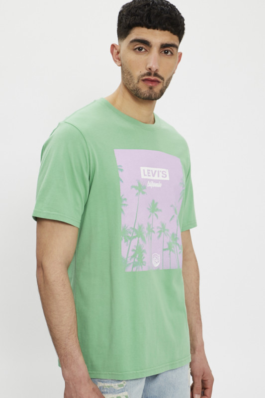 T-shirt vert imprimé