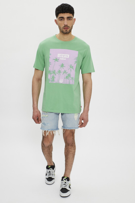 T-shirt vert imprimé