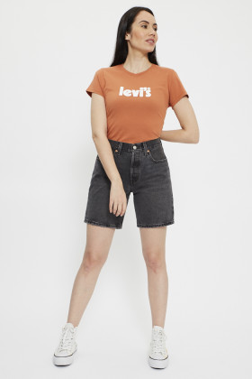 T-shirt orange imprimé