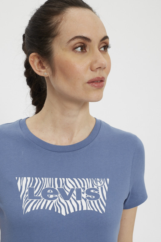 T-shirt bleu imprimé
