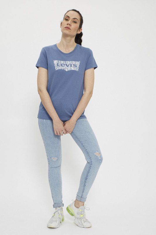 T-shirt bleu imprimé