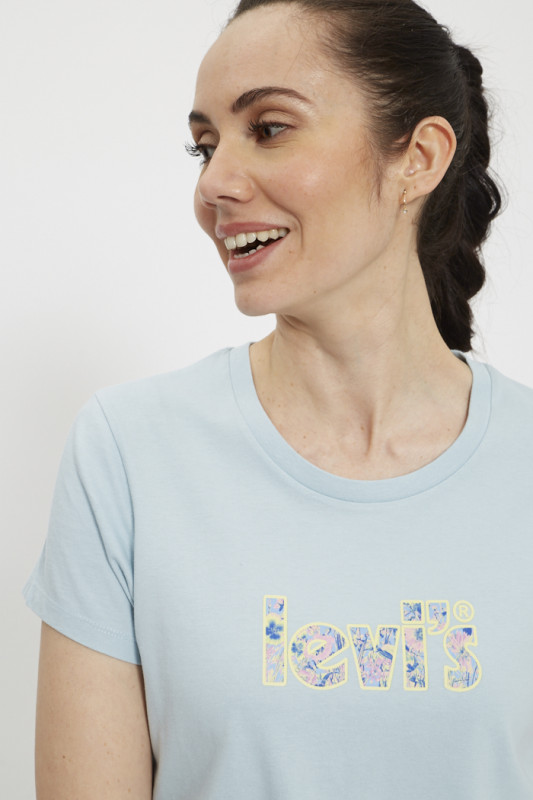 T-shirt bleu imprimé