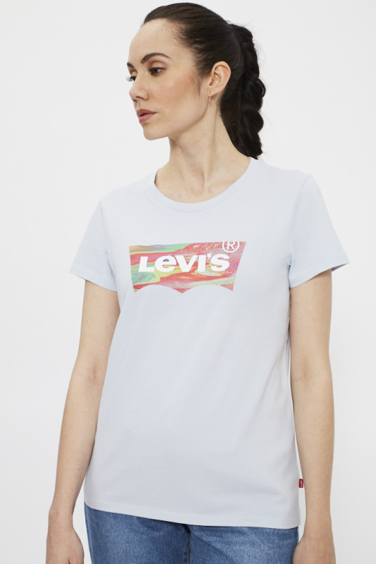 T-shirt bleu imprimé
