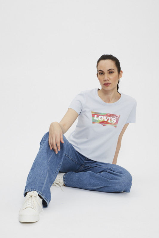 T-shirt bleu imprimé