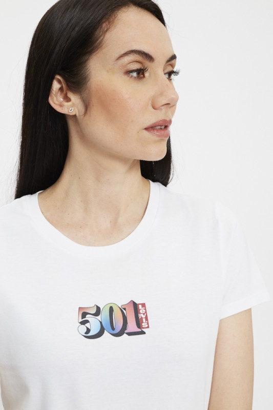 T-shirt blanc imprimé