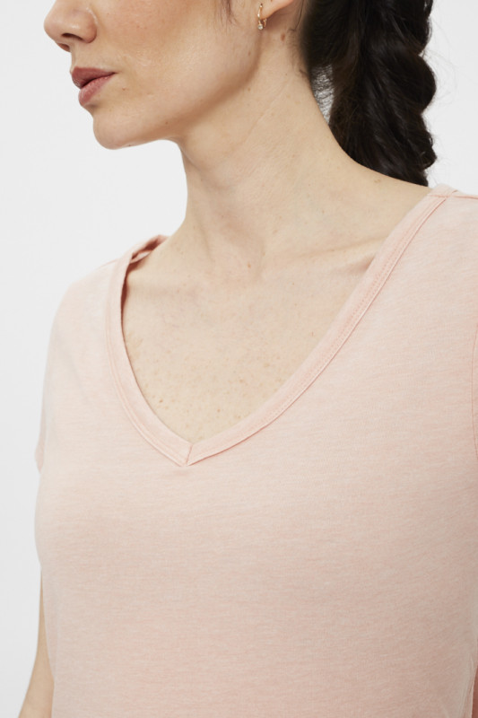 T-shirt rose col V