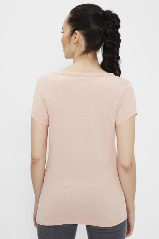T-shirt rose col V