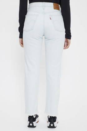 Jeans 501 cropped bleu denim délavé