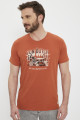 T-shirt orange imprimé