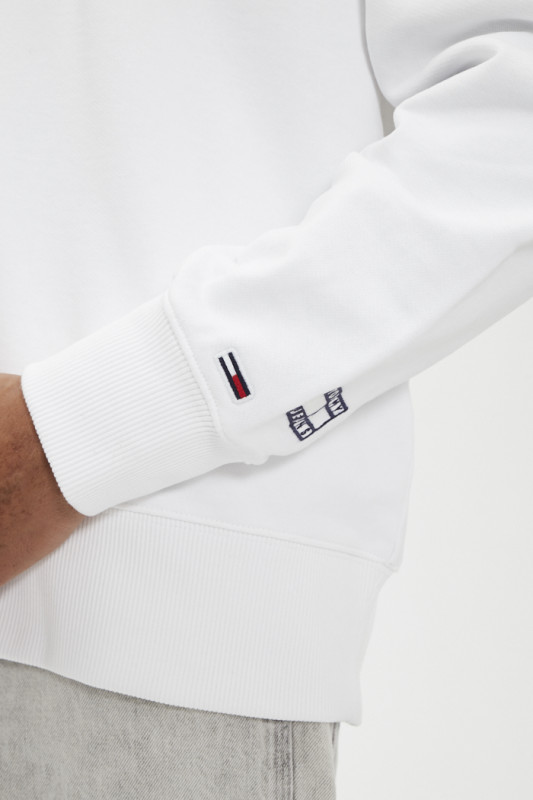 Sweat blanc à capuche