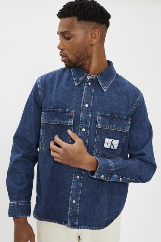 Chemise western en jean denim