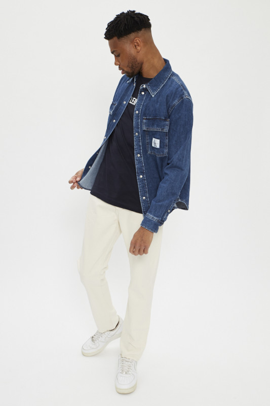 Chemise western en jean denim