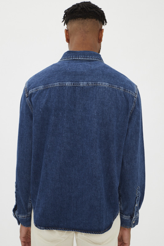 Chemise western en jean denim