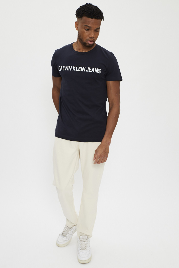 T shirt bleu imprime Calvin Klein Destock Jeans