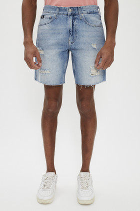 Short en jean usé