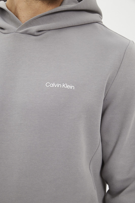 Sweat gris à capuche