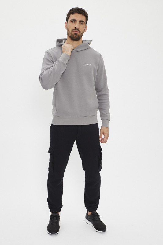 Sweat gris à capuche