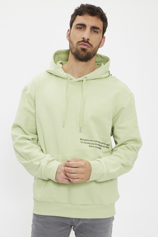 Sweat vert à capuche