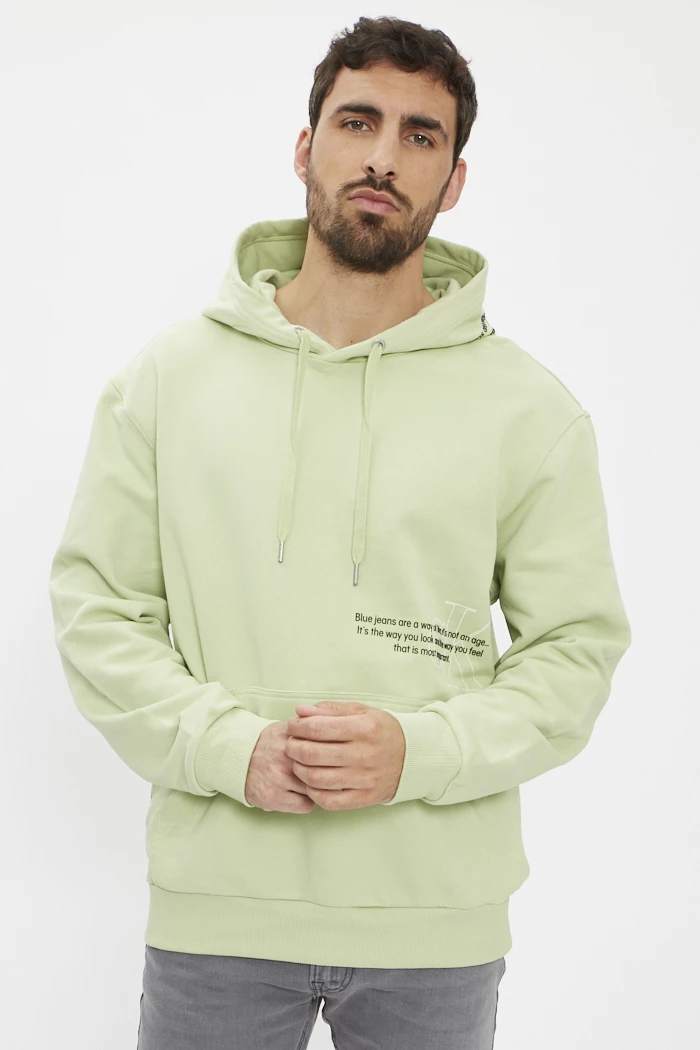 Sweat vert à capuche Calvin Klein Destock Jeans