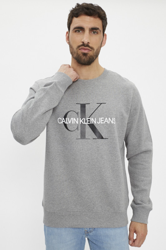 Sweat gris imprimé