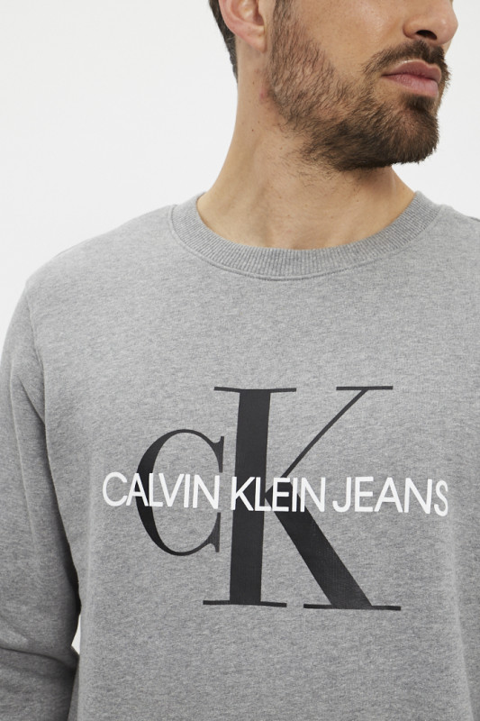 Sweat gris imprimé