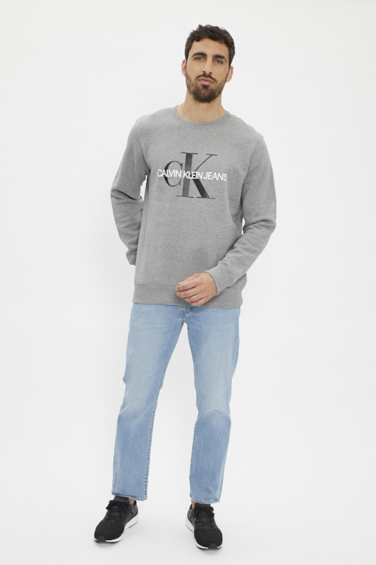 Sweat gris imprimé