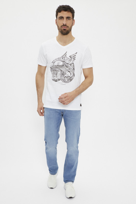 T-shirt blanc imprimé