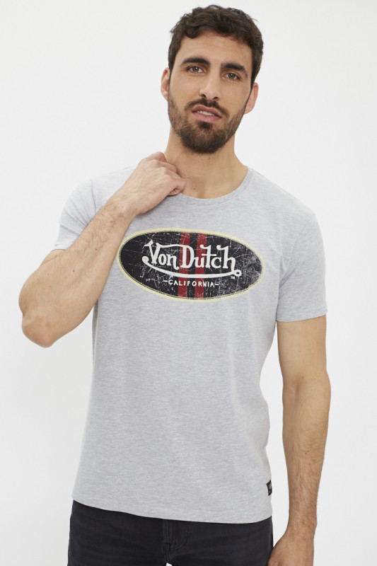 T-shirt gris imprimé