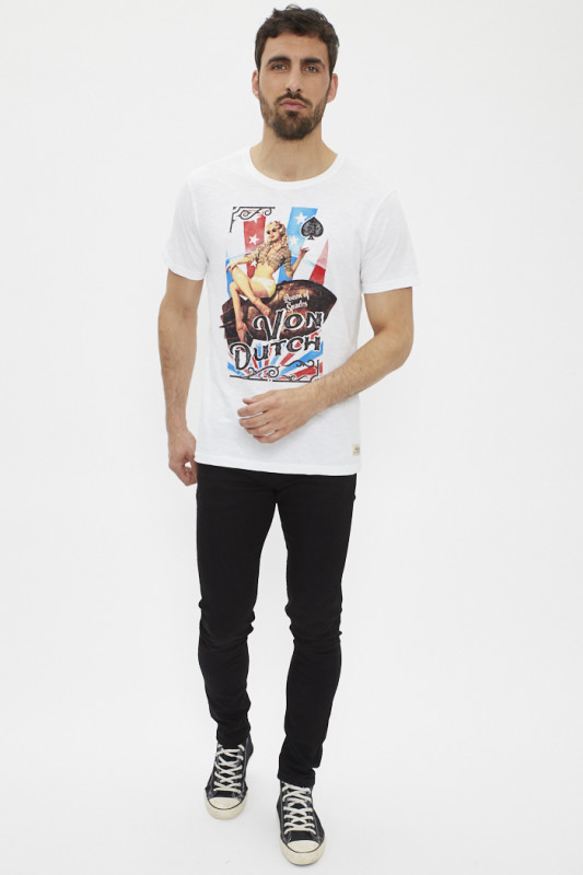 T-shirt blanc imprimé