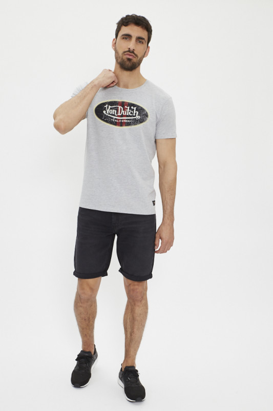 Short en jean noir délavé Lee