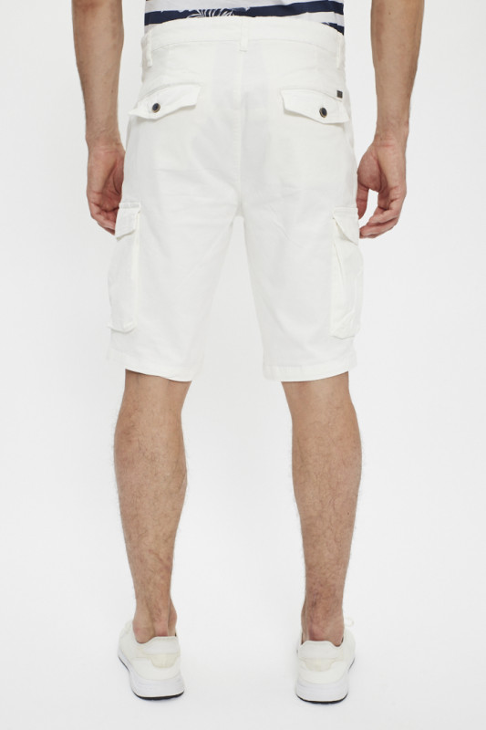 Short cargo blanc