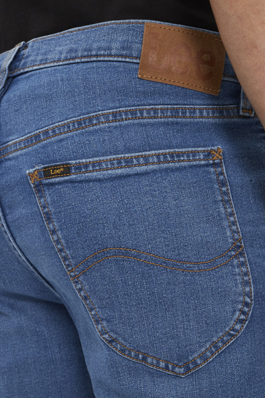 Jeans droit modèle Daren bleu denim Lee coton mélangé