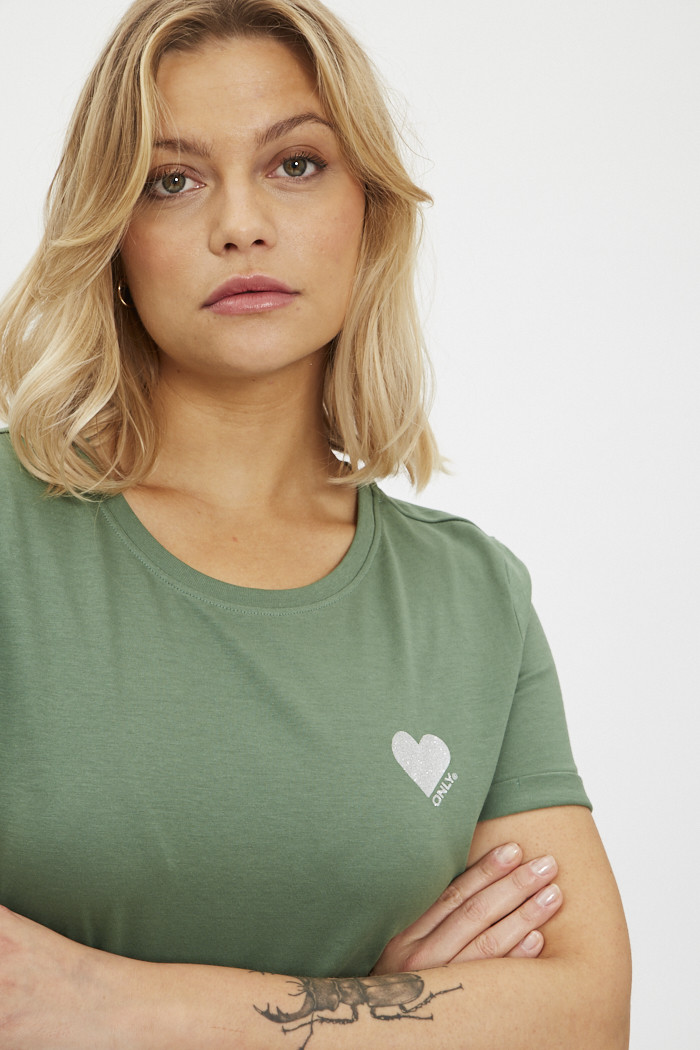 T-shirt Femme Apt.9 - Motif Petits Arbres Verts - Taille S - Col V - Neuf Avec étiquettes