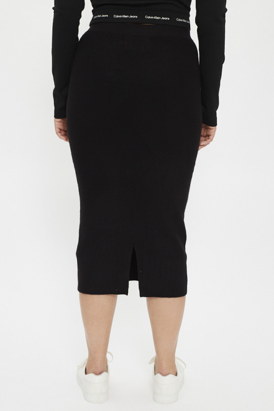 Jupe midi noire Calvin Klein Destock Jeans