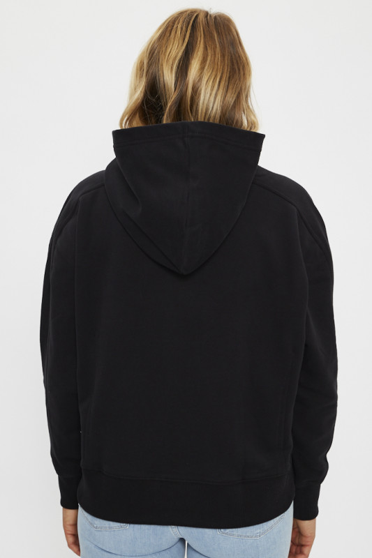 Sweat noir à capuche