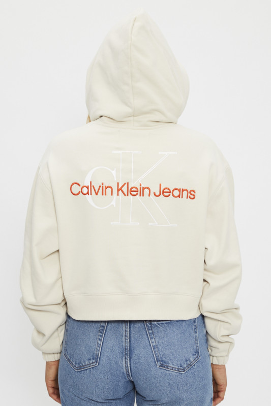 Sweat à capuche beige