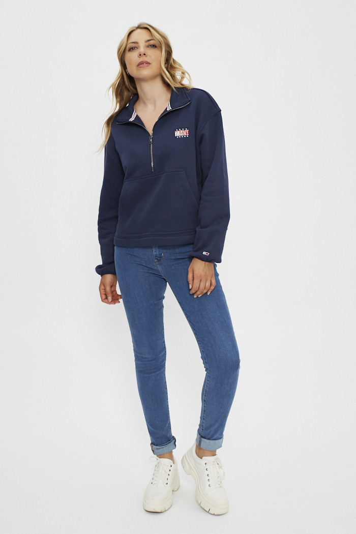 Sweat à capuche Tommy Hilfiger avec manches longues bleu électrique | Rue  Des Hommes