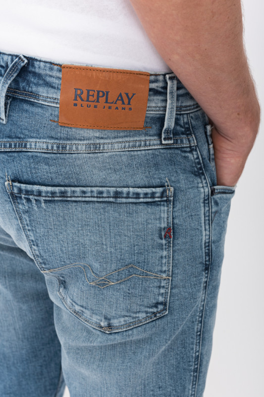 Jeans slim Anbass bleu délavé homme Replay coton et élasthanne