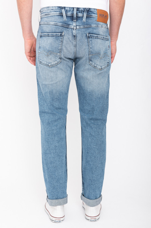 Jeans slim Anbass bleu délavé homme